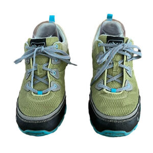 Ahnu hiking sneakers, size 9.5, green color, in good used condition